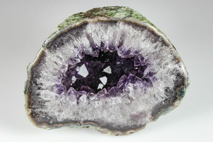 Purple Amethyst Geode With Polished Face - Uruguay #199752